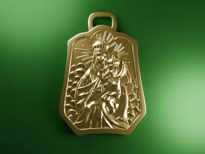 Two Sided Golden Pendant 3D print model