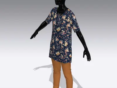 Female Cloth Dress Low-poly 3D model shop