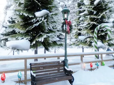 Christmas Forest Blender Scene - DAY 3D model