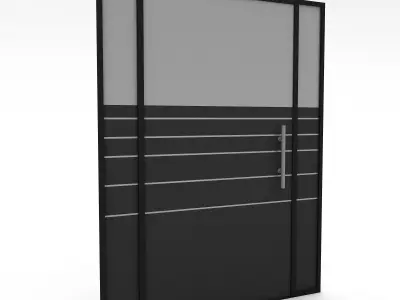 3D office glass door Low-poly 3D model