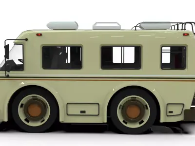Cartoon Motorhome Low Poly 3D Model Low-poly 3D model