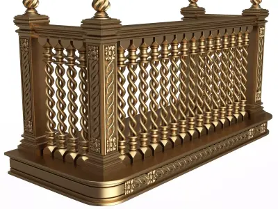 Classic Balcony 06 Low-poly 3D model