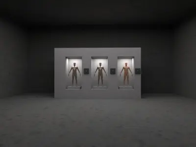 Virtual reality halls Free low-poly 3D model