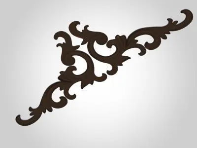fretwork ornate applique design 3D model