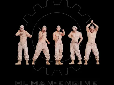 Male Scan - Victor Knife Poses Bundle 3D model