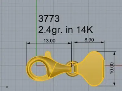 Lobster Clasps Claw Jewellery Hooks 3773 Free 3D print model