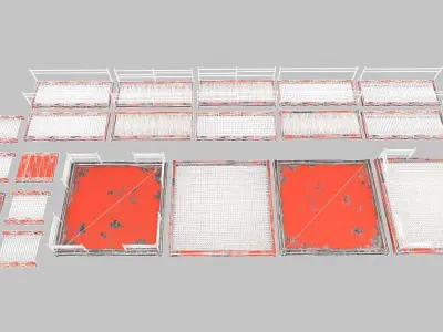 Stair Set of cages Low-poly 3D model