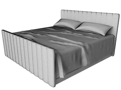 Camille Bed Queen - Fine furniture Low-poly 3D model