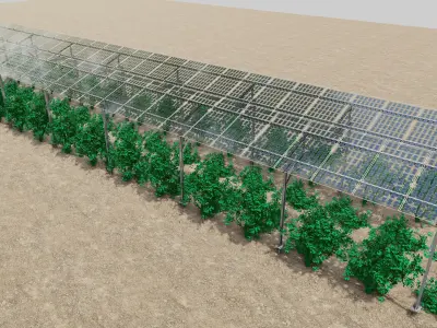 Solar Steel Construction For Farms Type-3 3D model