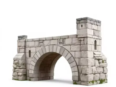 Ancient Stone Bridge model pack Low-poly 3D model