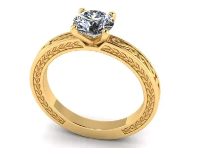 AG 600 FLAYER FIT SOLITAIRE RING 3D print model
