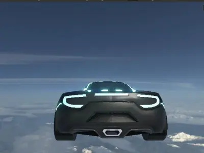 ferrari low poly futuristic car Low-poly 3D model