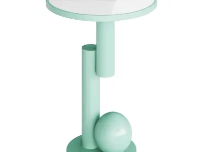 Simple Round Side Table 3D model