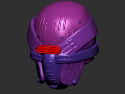 helmet high poly sculpt 3d printable 3D model 2
