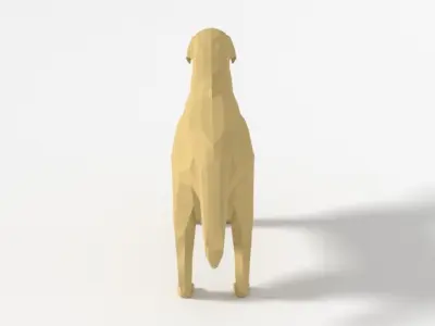 Low Poly Cartoon Labrador Low-poly 3D model