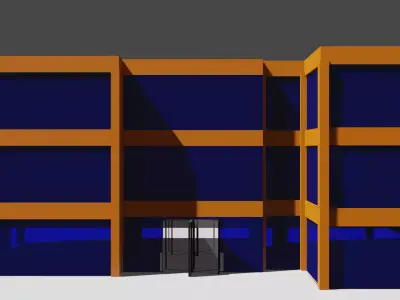 hourse orange building Free 3D model