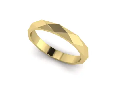 Faceted Gold Ring - USA Size 7 3D print model