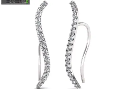 Women Diamond Earrings 3D print model 44
