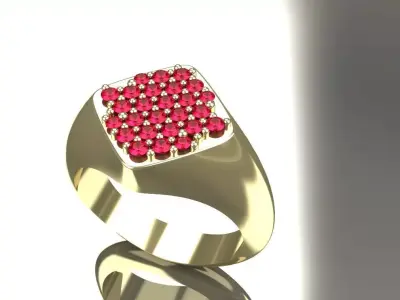 Diamond Ring 12mm Wide Gold Silver Platinum Luxury Jewelry 3D print model