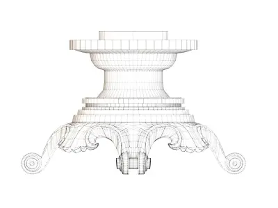 Golden decorative molded leg 3D model 3D model