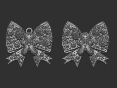 christmas tree decor stawberry ribbon  3D print model