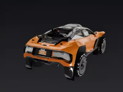 Road Buggy Low-poly 3D model