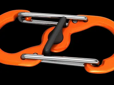 Carabiner orange 3D model
