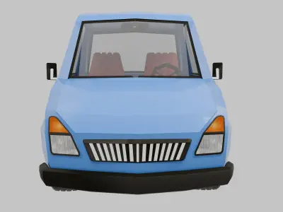Low Poly Family Style Coupe Free low-poly 3D model
