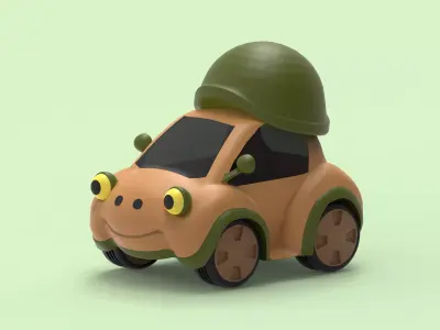 Cartoon Car Turtle-Shaped 3D model