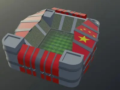 Football Stadium - China Low-poly 3D model