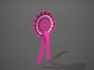 18th Birthday Rosette Badge Low-poly 3D model