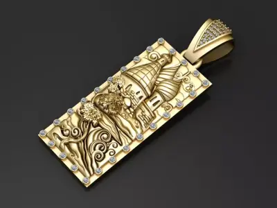 Castle Landscape Pendant Free 3D print model