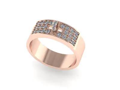 Hermes diamond ring 3D render 3D print model