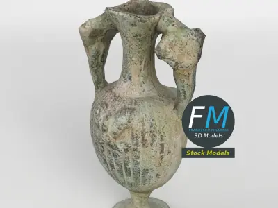 Ancient double handled amphora 3D model