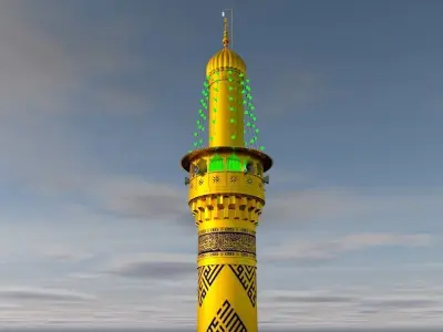 Minaret mosque tower 3D model