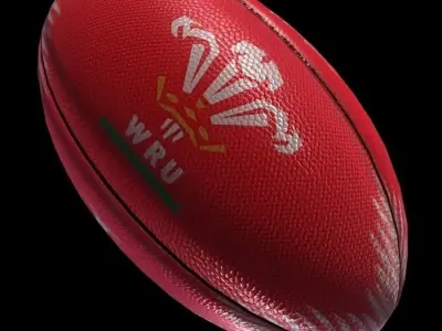 Welsh Rugby Ball Low-poly 3D model
