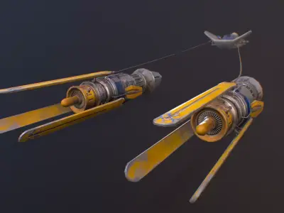 Star Wars  Anakin Pod Racer Low-poly 3D model