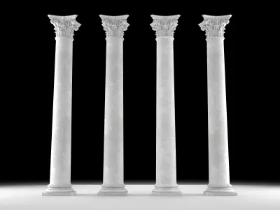 Corinthian column 1 Low-poly 3D model