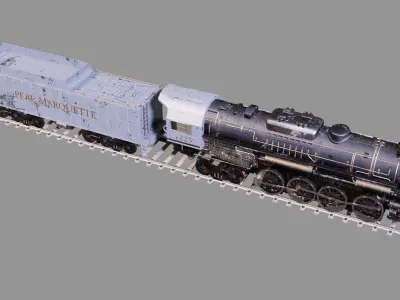 Pere Marquette 1225 locomotive train 3D model