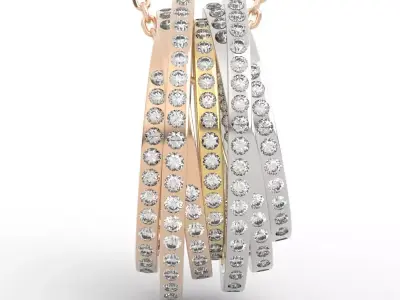 Luxury Multi Ring Diamond Pendant 3D print model