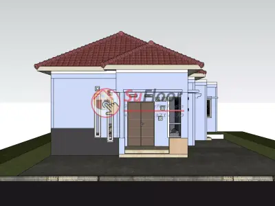 House 9x14m code 562 - Sketchup 3D model 3D model 3D model