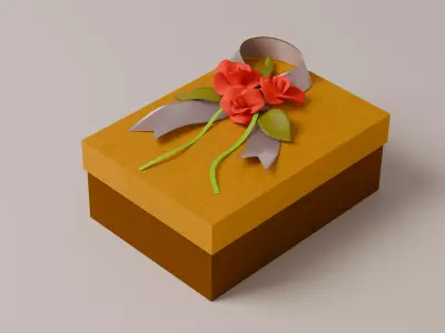 Package for Gift Yellow 150 x 210 x 80mm 3D model