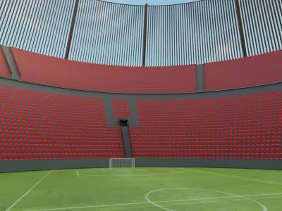 Football Stadium Low-poly 3D model 7
