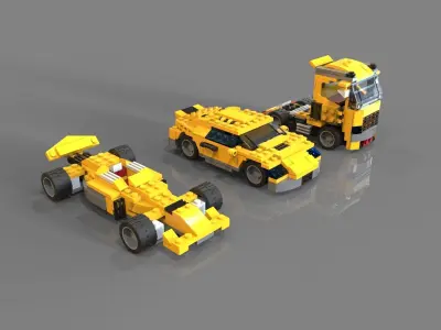 Lego car pack 4 3D model
