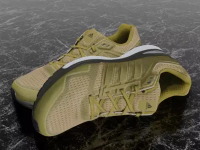 ADIDAS 3D SHOES - YELLOW - SUPERNOVA Low-poly 3D model