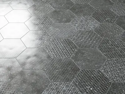 Porcelain tile EQUIPE CORALSTONE Hexagon Wall tiles 3D model