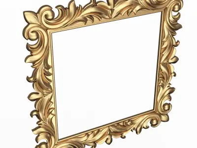 Classic Frame and Mirror 059 Low-poly 3D model