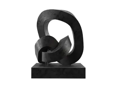 Cast Metal Abstract Sculpture 2 RH Low-poly 3D model