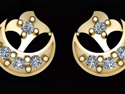 FLORAL MOLLY EARRING 3D PRINTABLE MODEL  3D print model