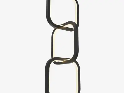 Modern Linked Ring Pendant Light 3D model